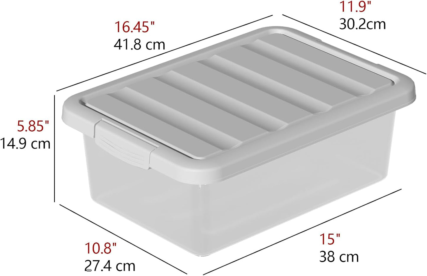 2 Contenedores Apilables 14qt con Tapas y Pestillos Seguros