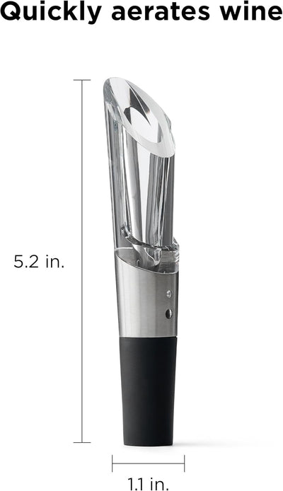 Aireador vertedor vino acero inox transparente