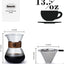 Cafetera Vertida 14oz Jarra Vidrio Forma V Cuello Madera