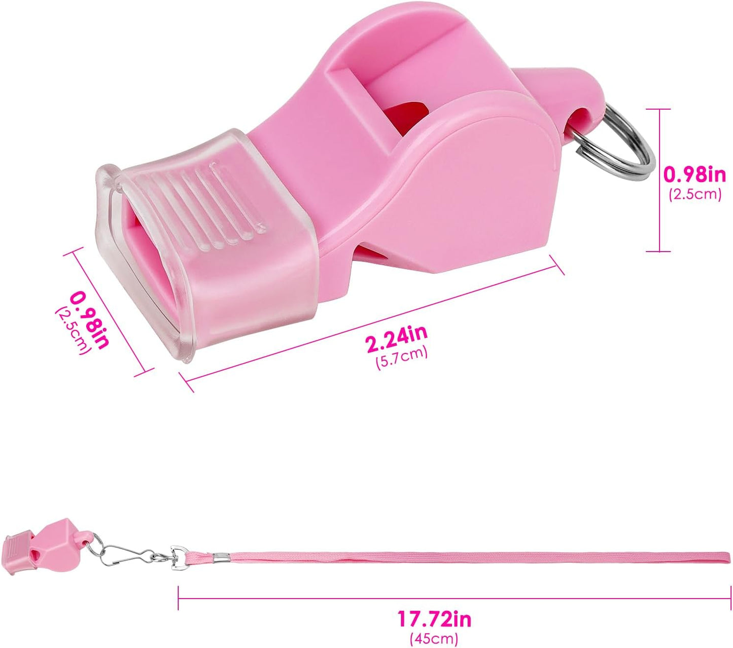 Silbato plástico con cordón para deportes y fiestas