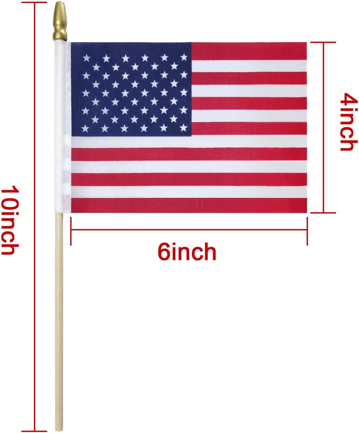 50 Banderas Americanas 4x6" Exteriores 4 de Julio