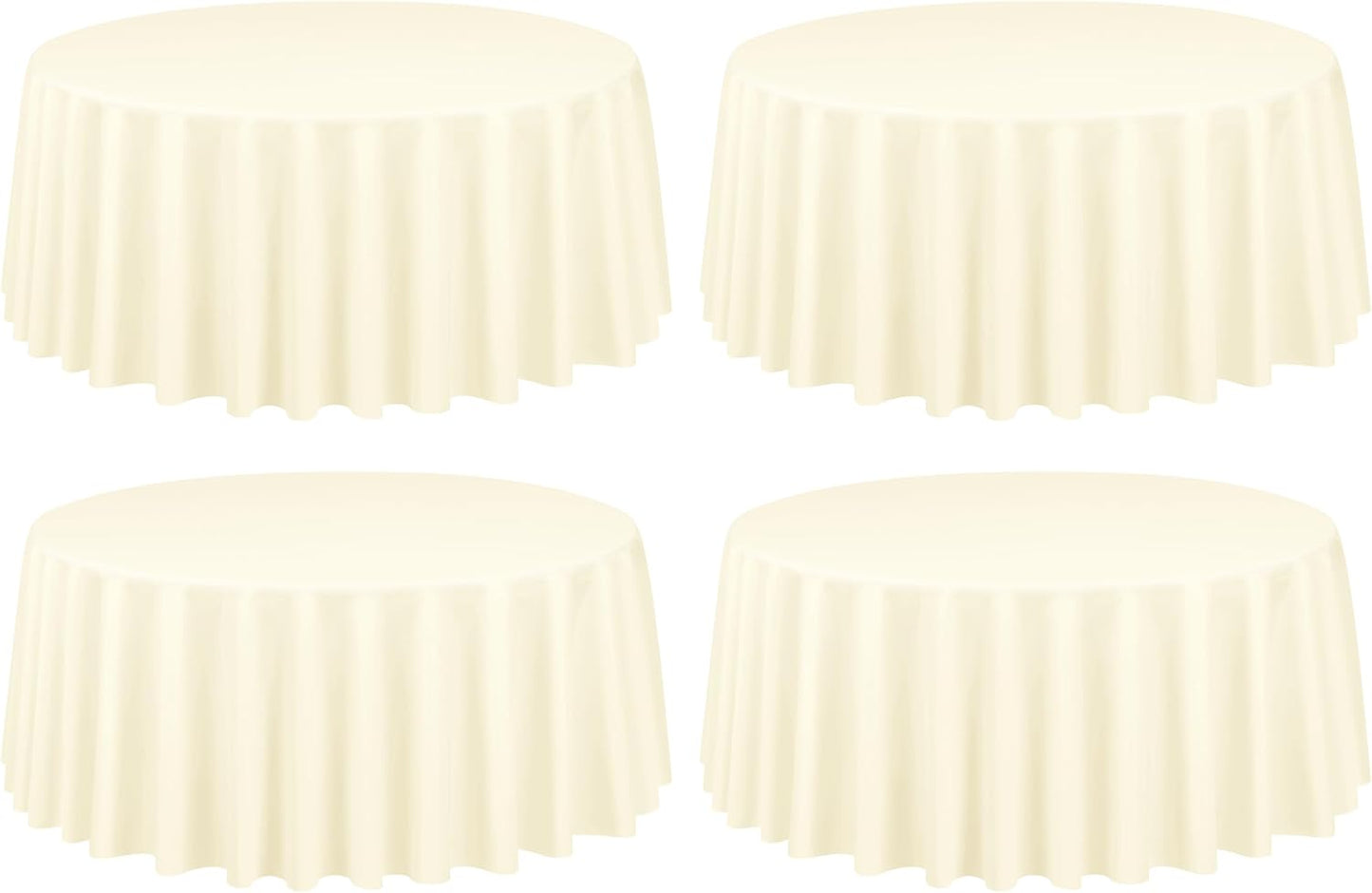 4 Manteles Redondos Beige 120pulg Poliéster Lavables