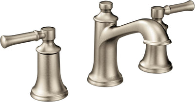 Grifo lavabo baño 2 manijas níquel cepillado 3 agujeros