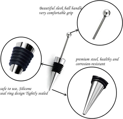 Tapón vino acero inox 50 pzas reutilizables para regalos bodas
