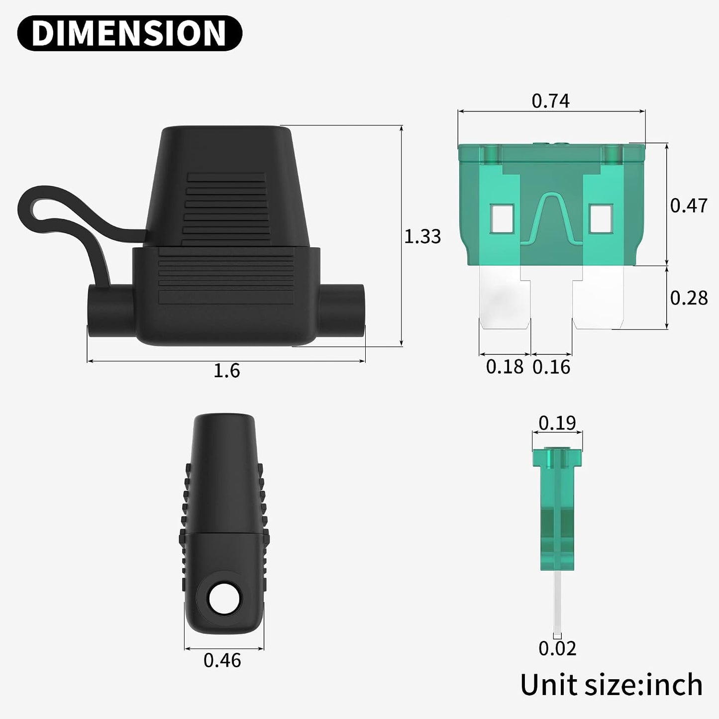 Soporte fusible 12V ATC/ATO 30A/40A 6uds