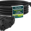Cable extensión negro 15pies 12AWG exterior 3 salidas 15A