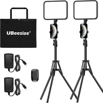 Pack 2 Luces LED Estudio 3000-6500K Soporte Tripode y Telefono