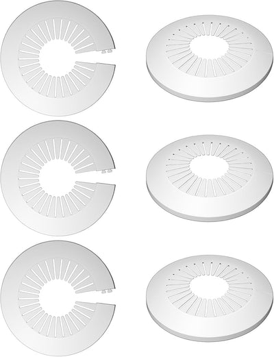 6 Placas Cubierta Fontanería Plástico 1.969-3.071pulg Blanco