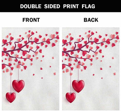 Banderas San Valentín 28x40pulg Árbol Arpillera Doble Cara