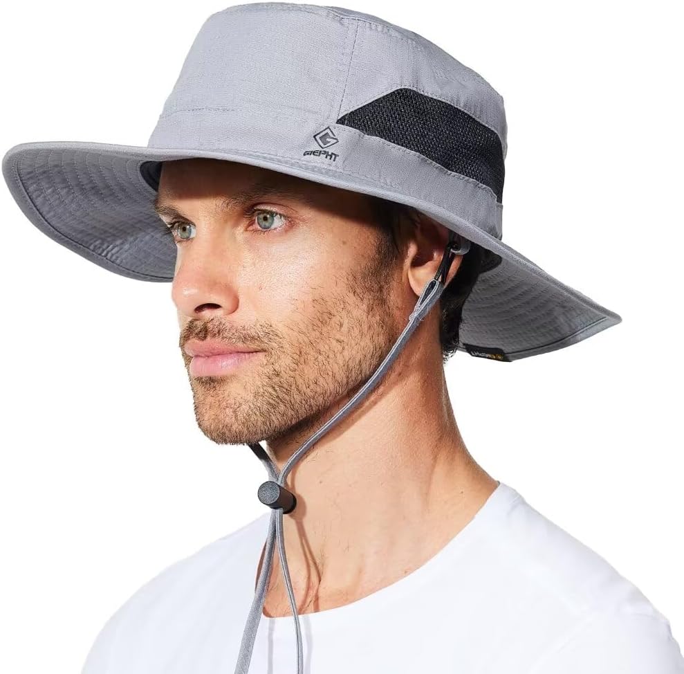 Sombrero pesca ala ancha UV SPF para hombre grande