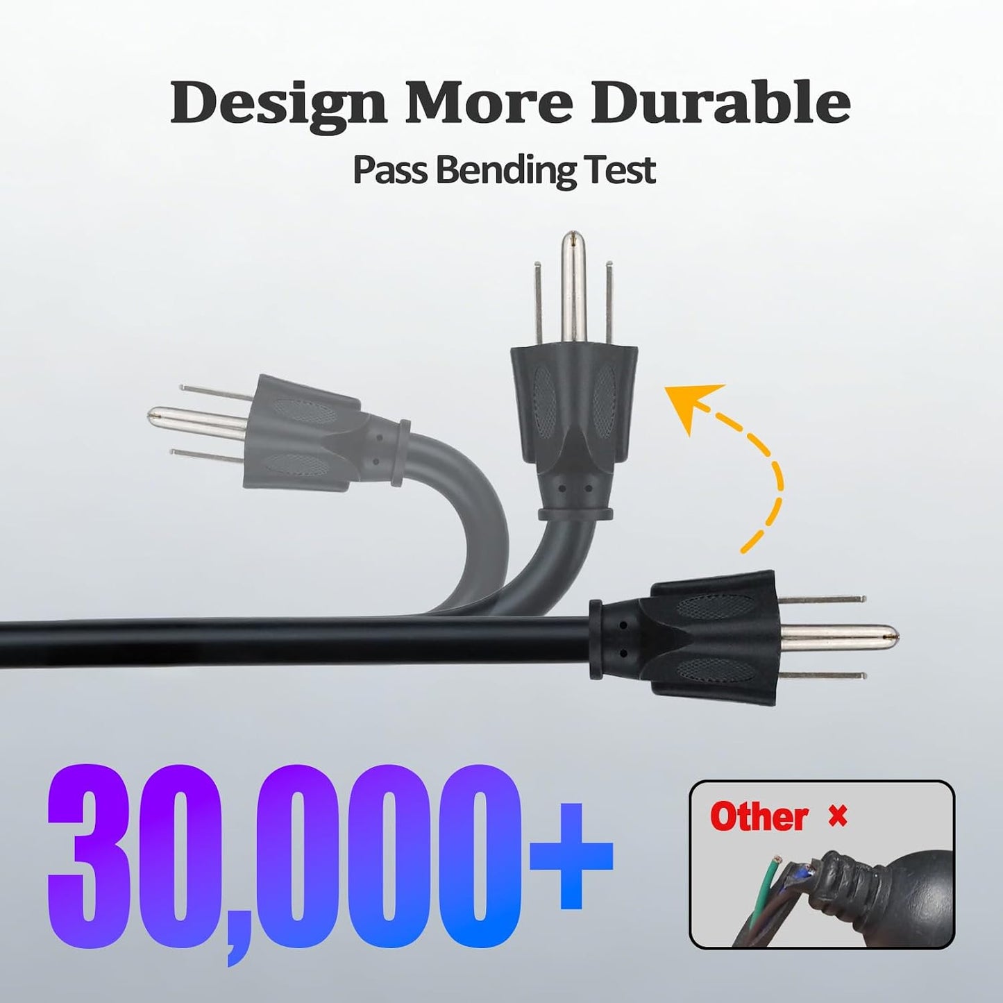 Cable extensión 100ft negro 16/3 SJTW 13A impermeable