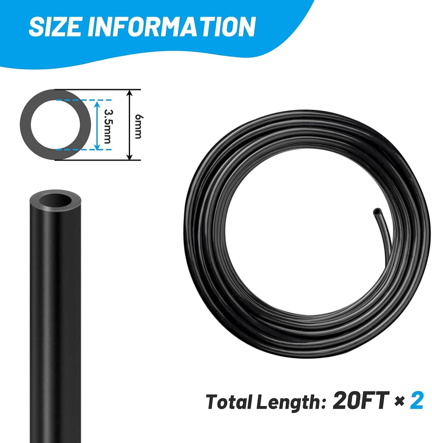 Velocímetro barco tubo pitot PVC negro grado alimenticio