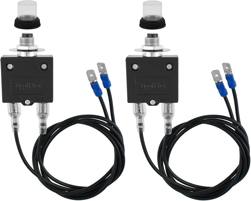 Disyuntor térmico 3-5A 18AWG tapa impermeable 32VCC 125/250VCA