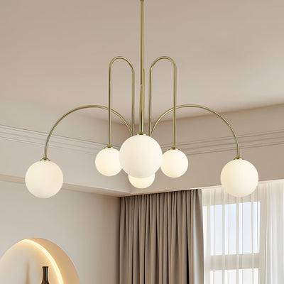 Candelabro Sputnik dorado 6 lámparas modernas de comedor