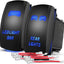 2 Pack interruptores basculantes LED 12V 24V azul con cables