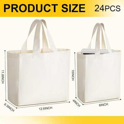 24 bolsas lona reutilizables para compras y regalo 8x10pulg