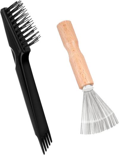 2 Pzas Cepillo Pelo Rastrillo Metal Limpieza