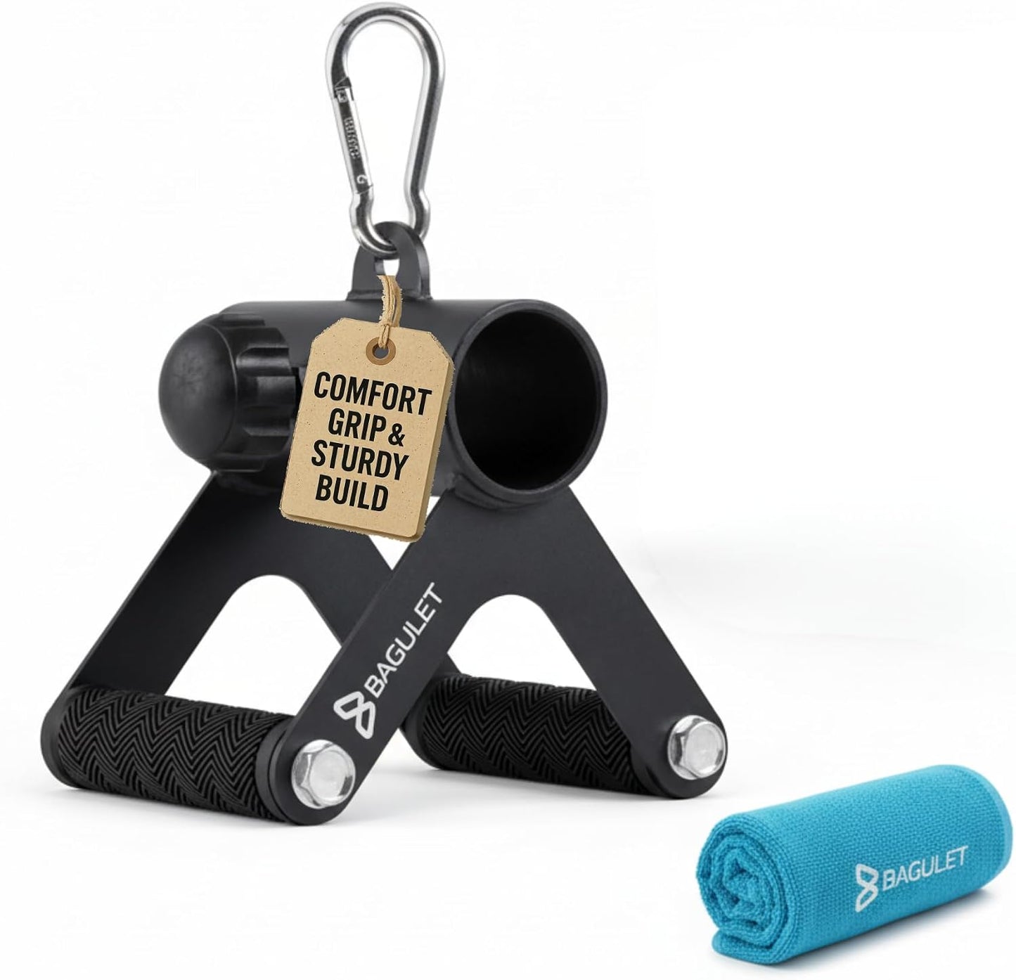 Accesorio barra V para gimnasio en casa con toalla