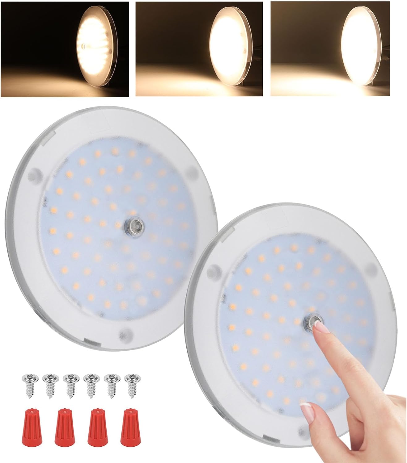 Luz LED techo caravana 5pulg 12V regulable cúpula transparente