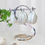 Soporte tazas café té 6 ganchos plateado
