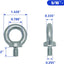 4 Pernos Ojo Hombro 5/16-18 Acero Carbono Galvanizado