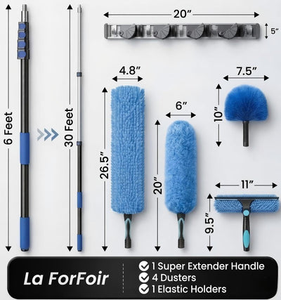Kit plumero techos altos 36ft poste 5-30ft limpiador aspas telarañas