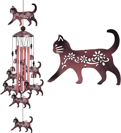 Campanas de viento para gatos al aire libre con 4 tubos