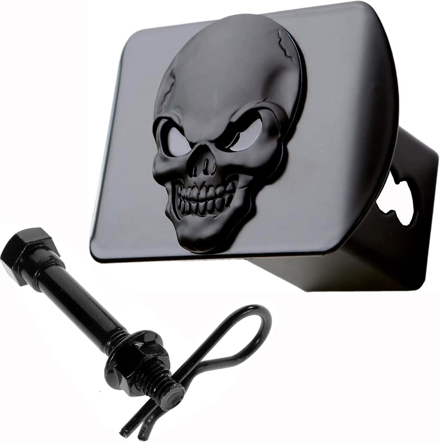 Cubierta enganche remolque emblema calavera 3D 2pulg negro