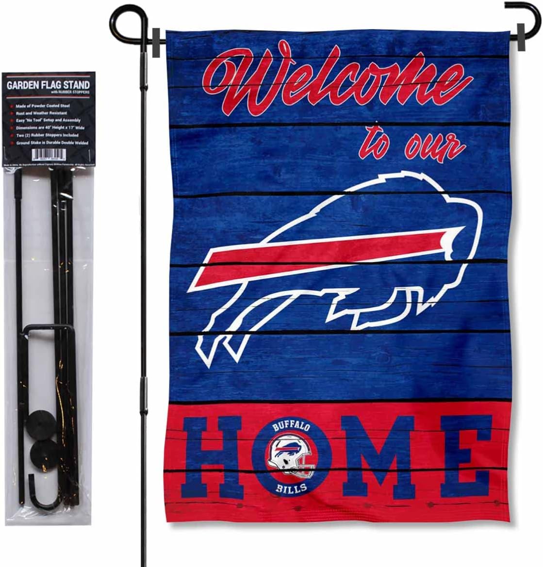 Bandera jardín Buffalo Bills con soporte