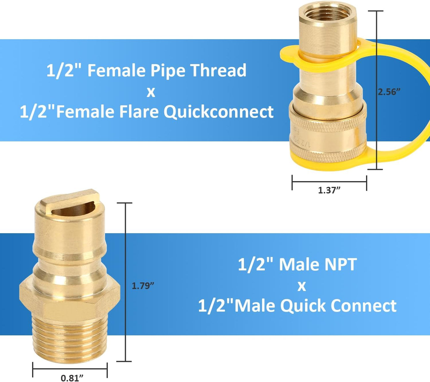 Kit conexiones gas natural 1/2pulg 9 Pzas latón macizo