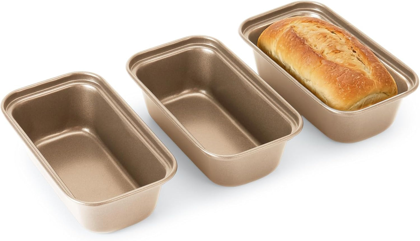 Mini moldes antiadherentes para hornear pan de 6 x 3 x 2 pulgadas