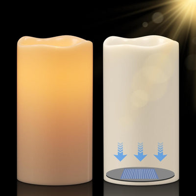 Velas solares plástico blanco impermeables patio