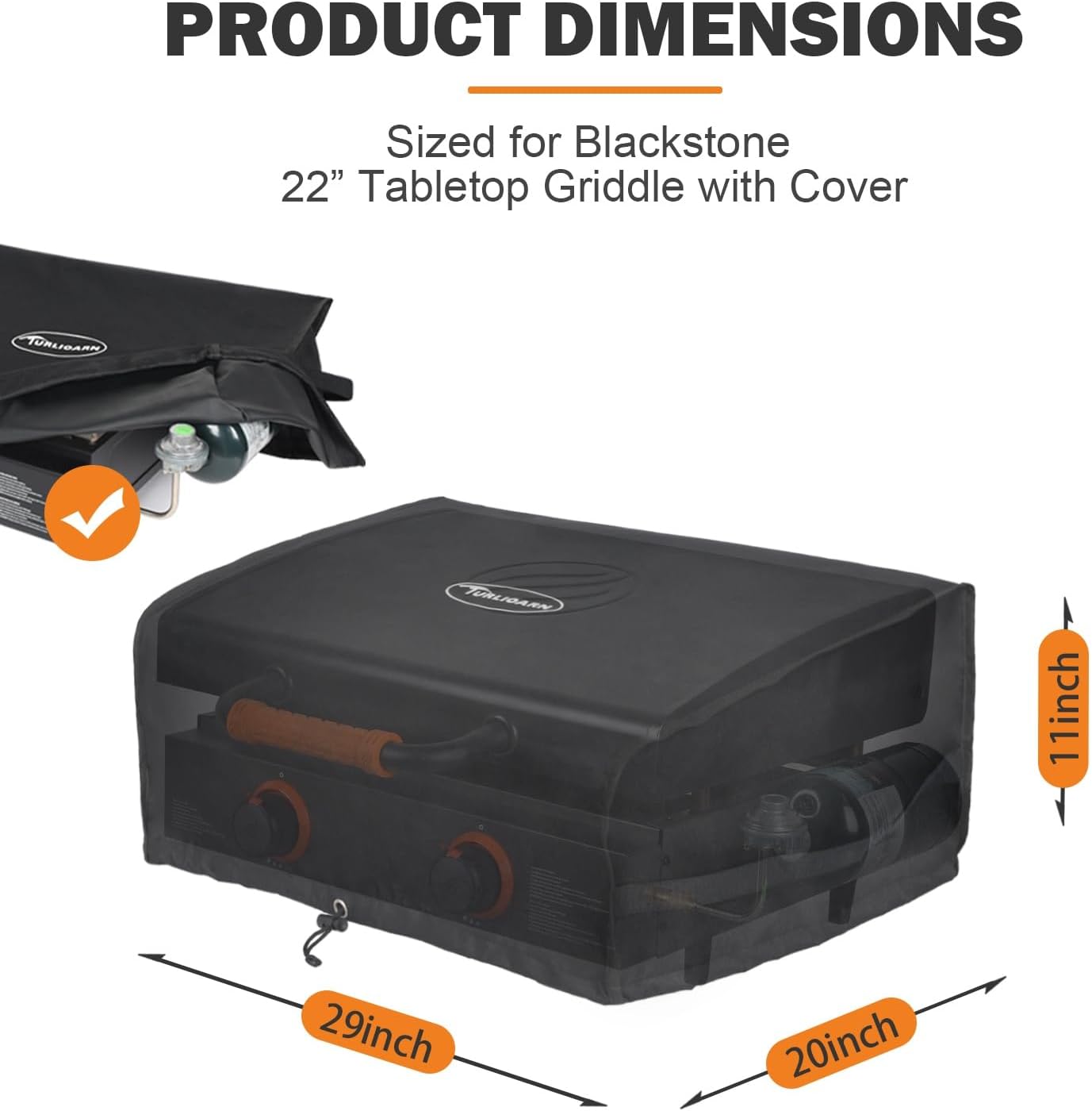Funda parrilla Blackstone 22pulg tela Oxford 600D impermeable