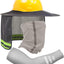 Parasol casco visor alta visibilidad protector cuello y cara