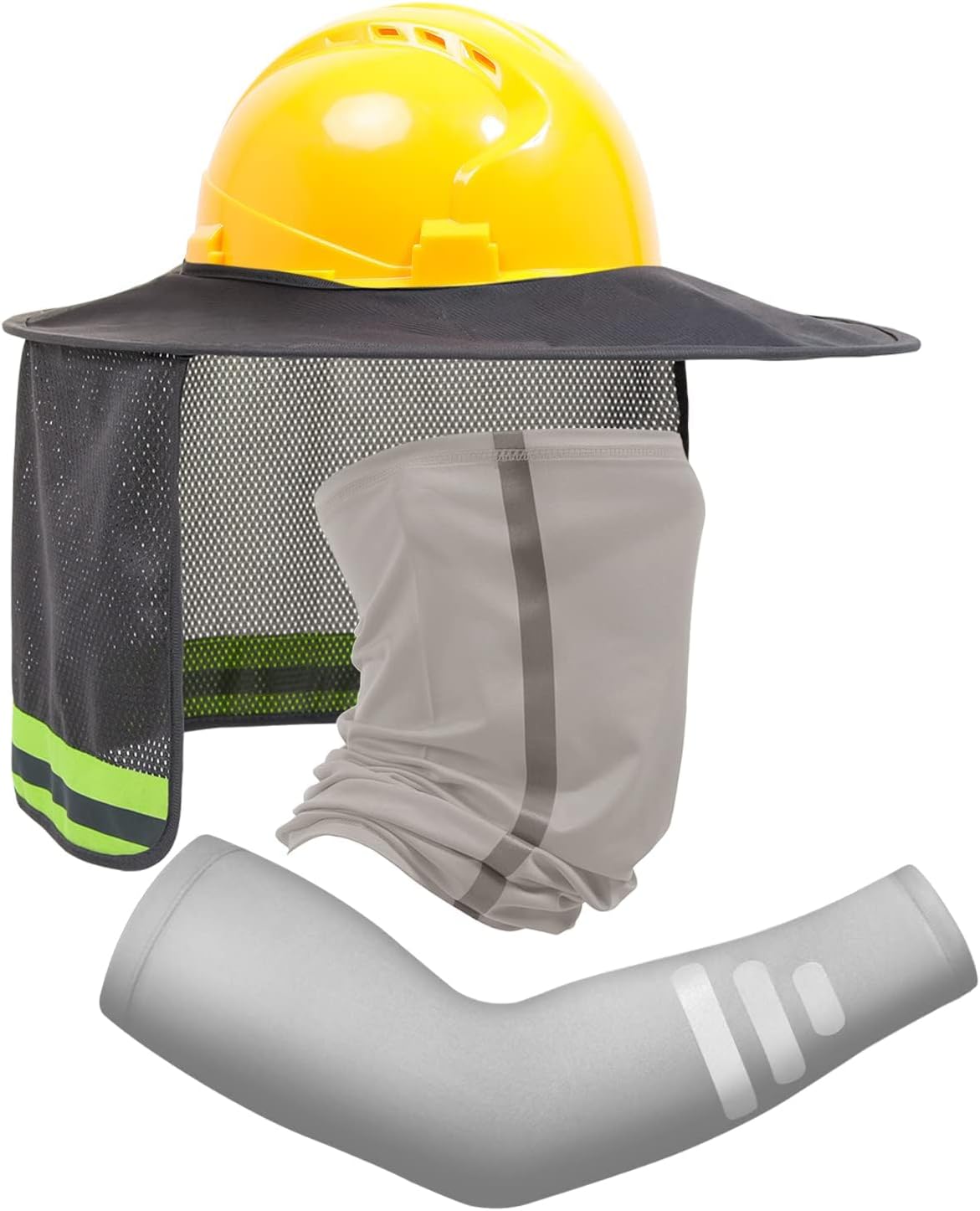 Parasol casco visor alta visibilidad protector cuello y cara