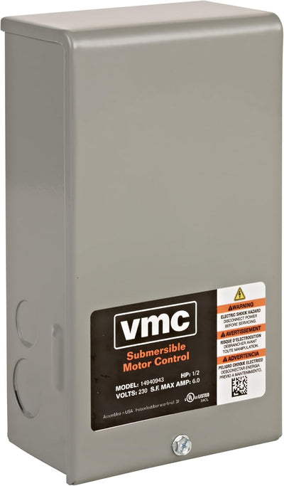 Caja control VMC 115V bomba pozo gris