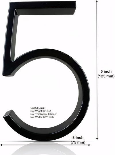 Números flotantes casa 5" acero inox exterior