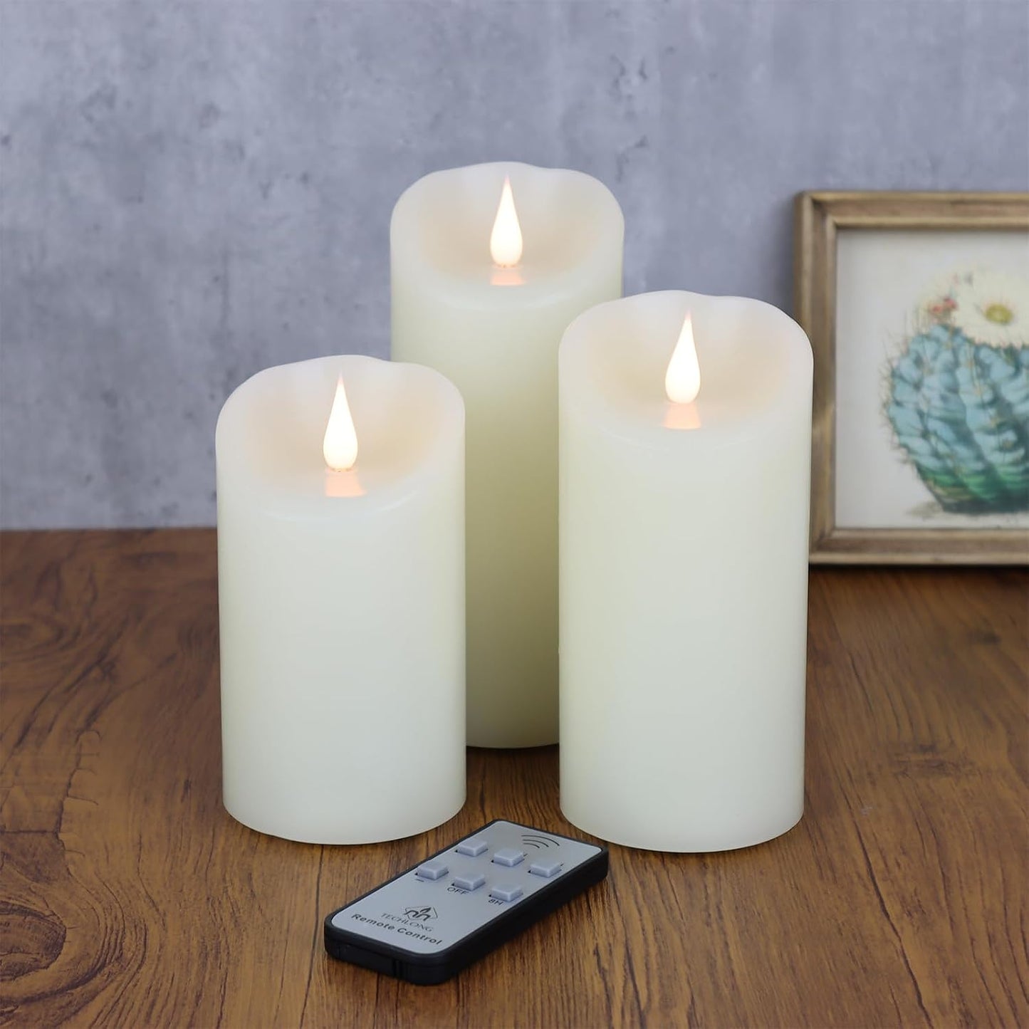 Velas LED 3D con control remoto y temporizador set 3