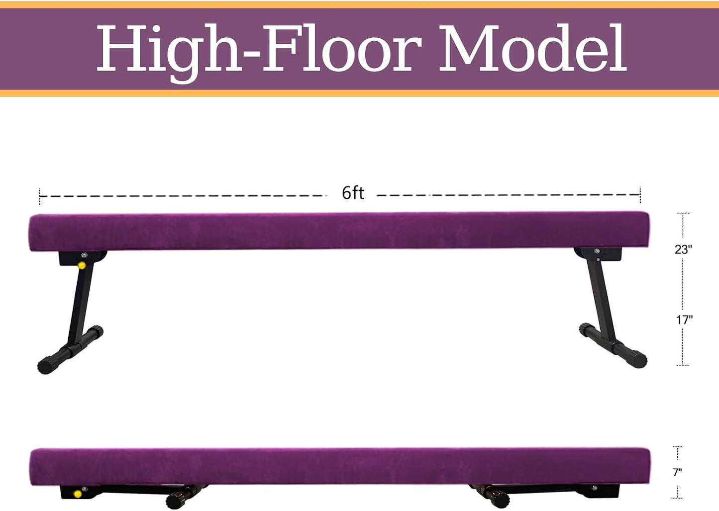 Viga equilibrio ajustable plegable 6/8ft para niños