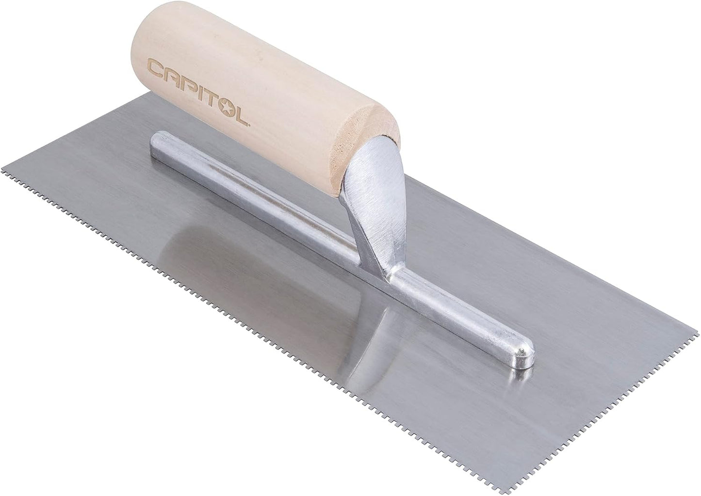 Paleta adhesiva profesional 1/16x1/16x1/16 con muesca plata/madera