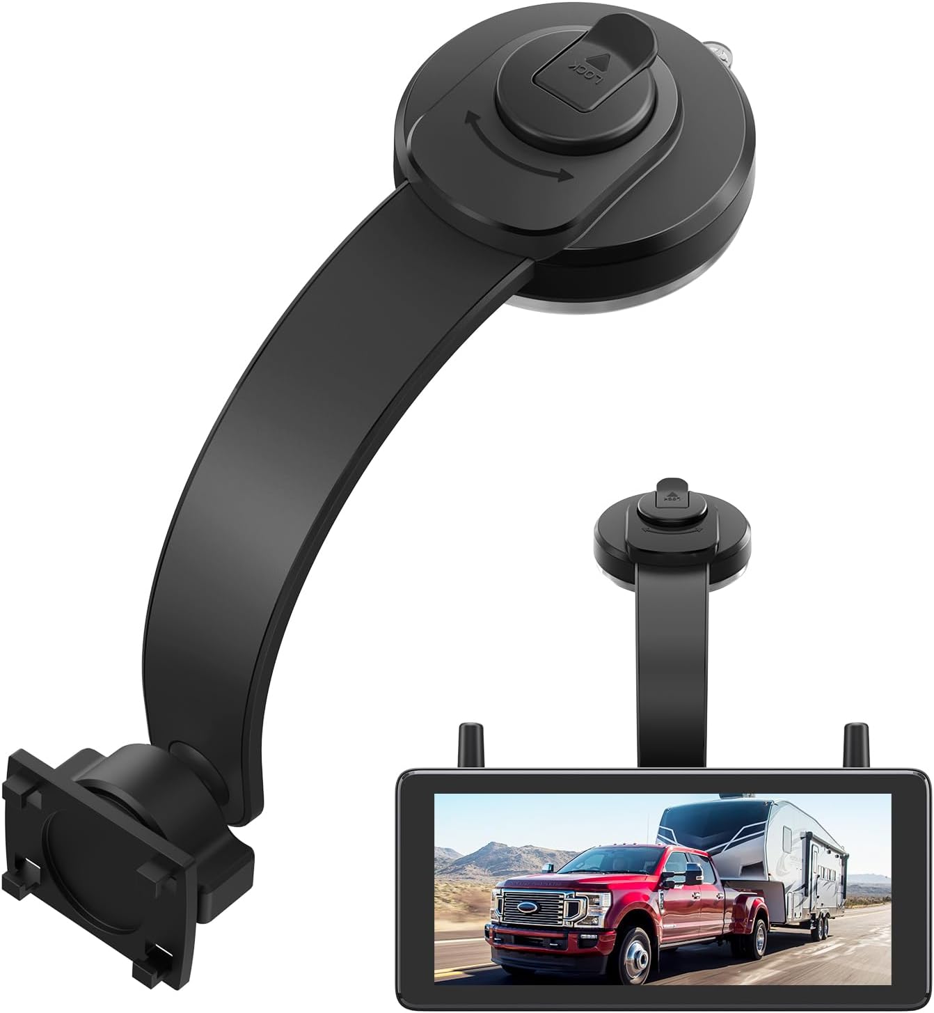 Soporte ventosa flexible para cámara respaldo 360°