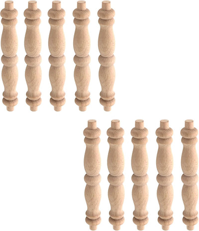 10 Husillos Balaustre Madera 5.5pulg Sin Pintar Decorativos
