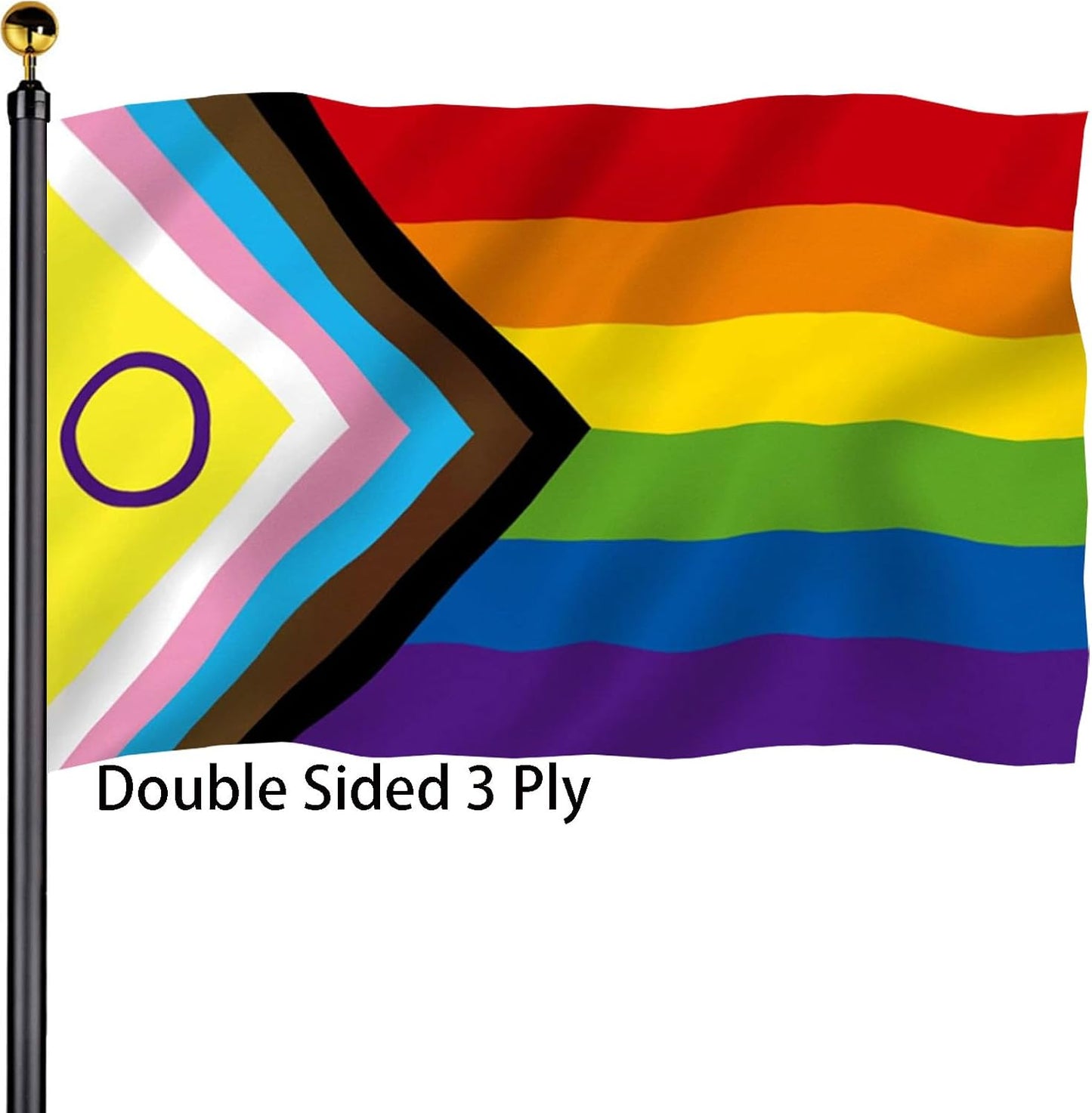 Banderas intersex pride 3x5 doble cara resistentes exteriores