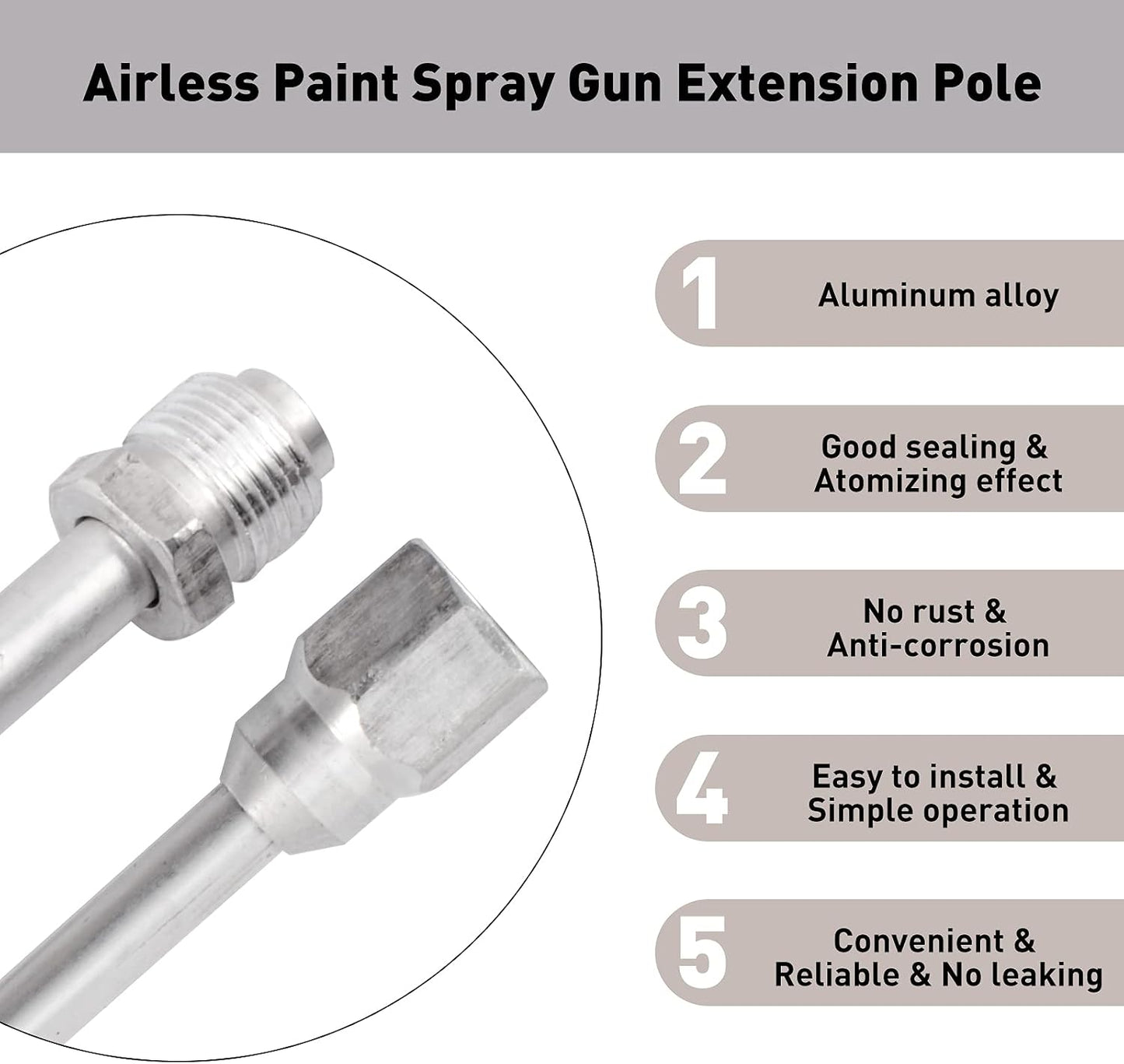 5 Pzas Poste Extensión Pulverizador Sin Aire 20-100cm Rojo