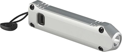 Linterna plana 500 lúmenes USB plateada