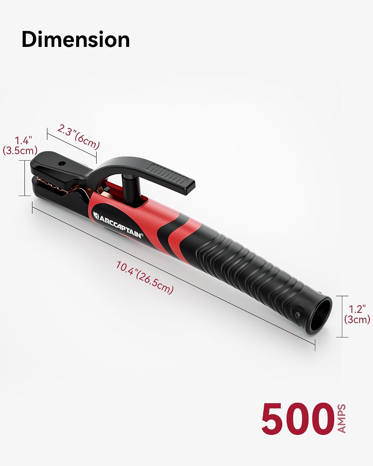 Tenedor electrodo soldadura 500AMP cobre alta mordida