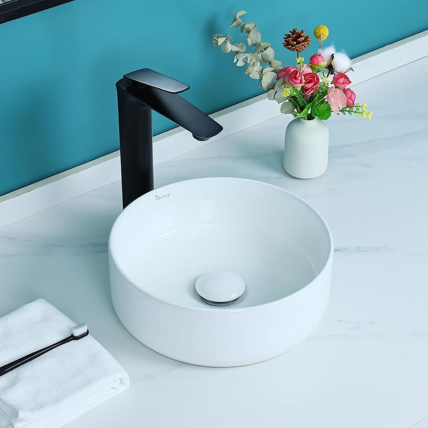 Fregadero redondo baño 12.2pulg drenaje desplegable