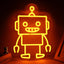 Letrero neón robot LED decoración sala set 13.8x10.1pulg