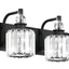 Lámpara tocador cristal negro 5 luces baño moderna