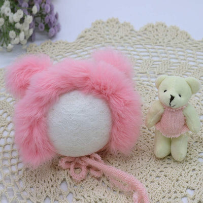 Manta envolvente para bebé con gorro oso Rosa claro Mediana